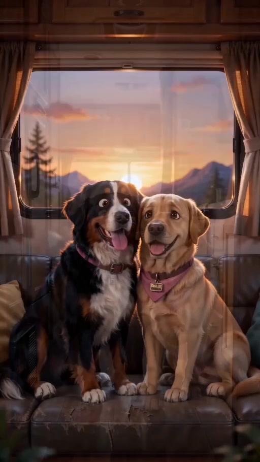 Charlie and Maggie in their animated Campfire TAILS world