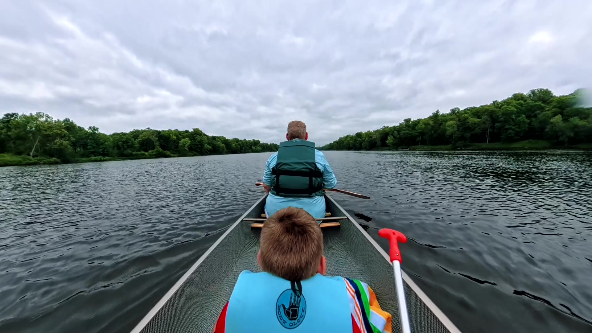 A family canoe outing on the St. Croix River